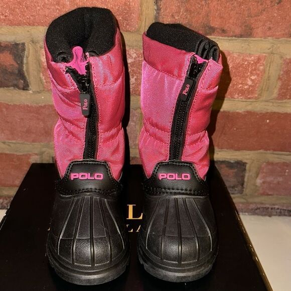 Polo Ralph Lauren hot pink bromlee zip up snow boots. Toddler size 7 - Picture 3 of 12